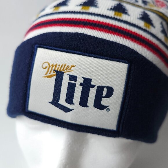 OFFICIAL Miller Lite Beer Toque Pom Pom Toque Winter Hat Beanie Patch - Picture 2 of 6